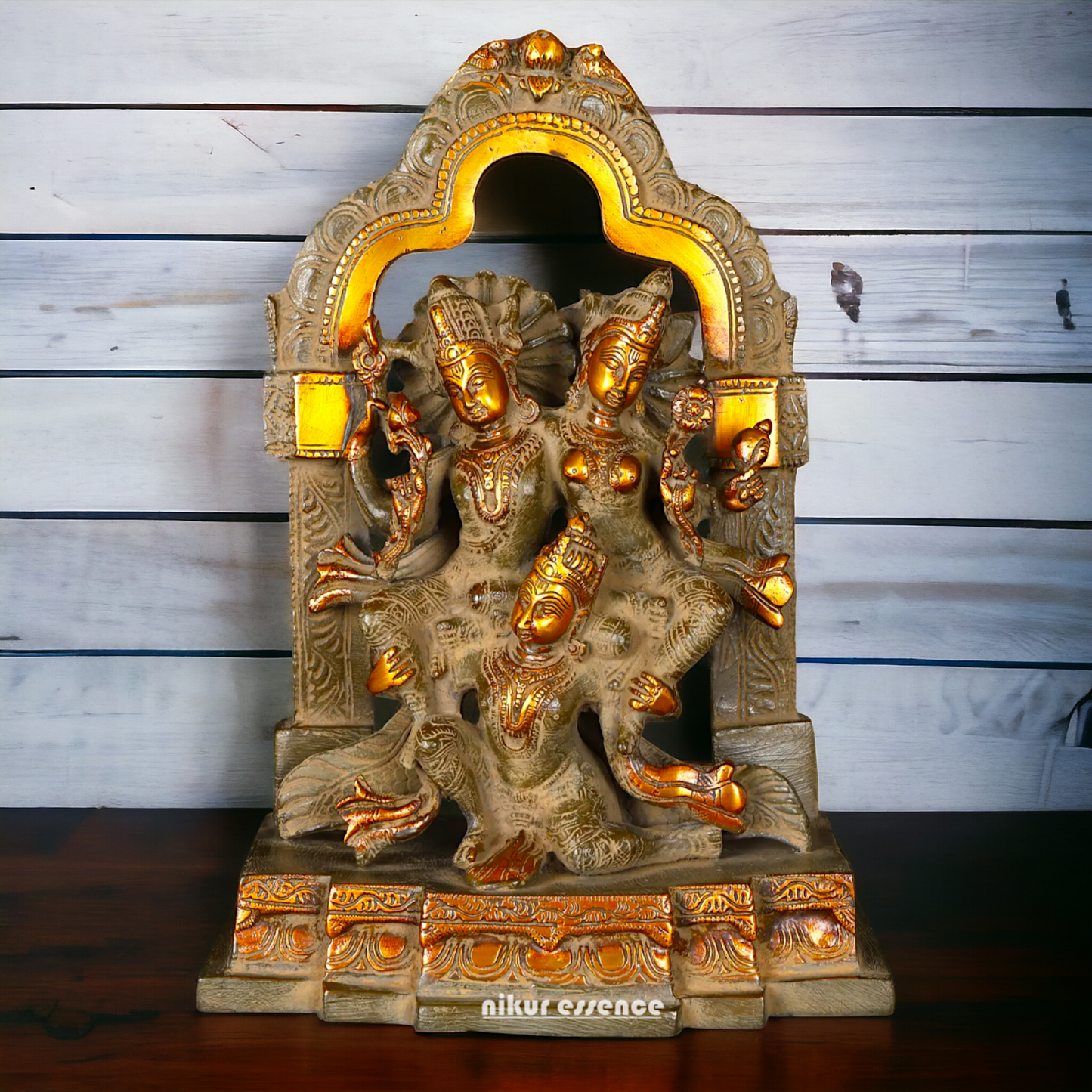 Big Lakshmi Narayana with Garuda Brass statue - 12 inches