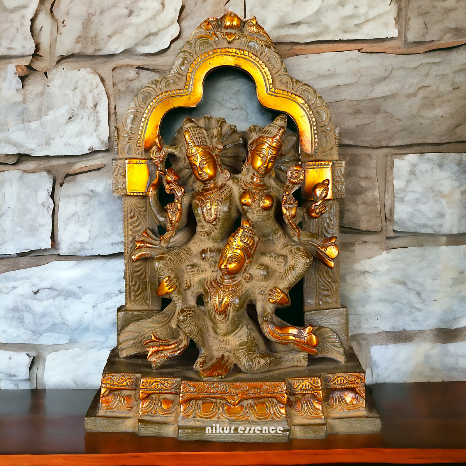 Big Lakshmi Narayana with Garuda Brass statue - 12 inches