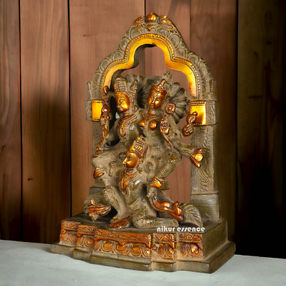 Big Lakshmi Narayana with Garuda Brass statue - 12 inches