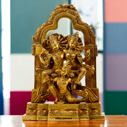 Buy Lakshmi Narayana with Garuda solid Brass statue - 12 inches