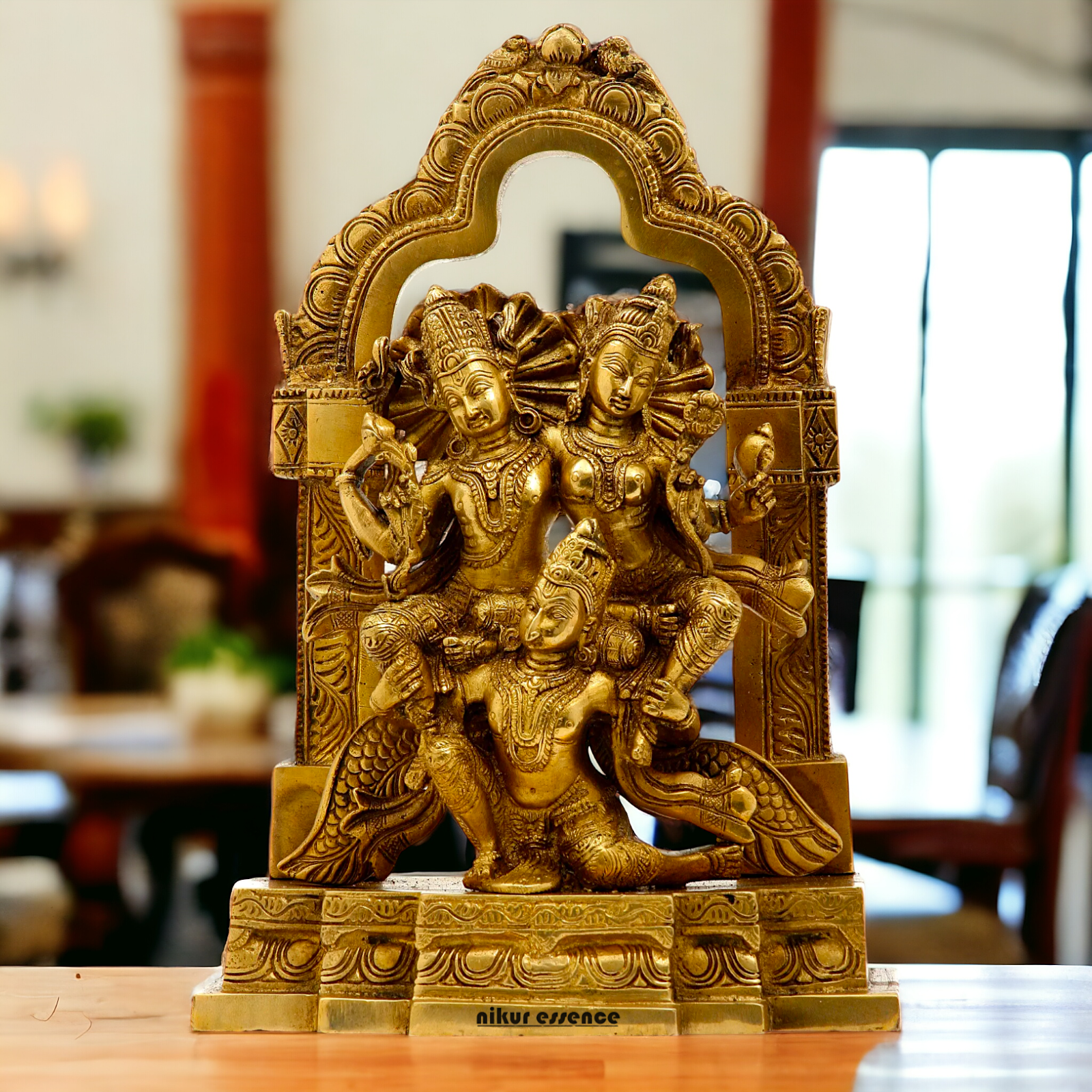 Buy Lakshmi Narayana with Garuda solid Brass statue - 12 inches