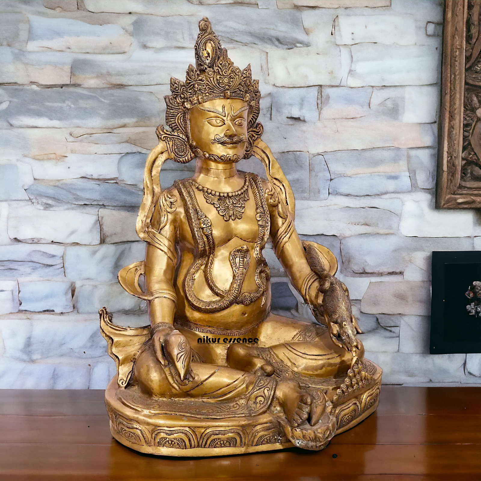 kubera Meditation Brass idol - 43 Inches