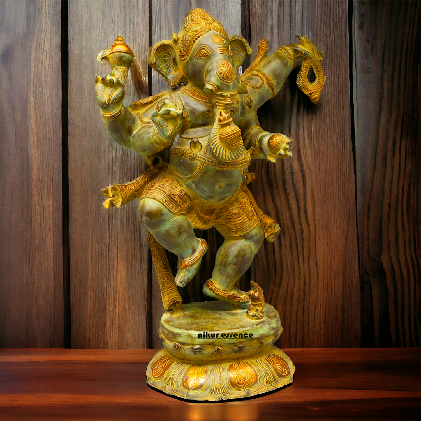 Ganesha Ganpati dancing Brass pital ki murti - 33 Inches