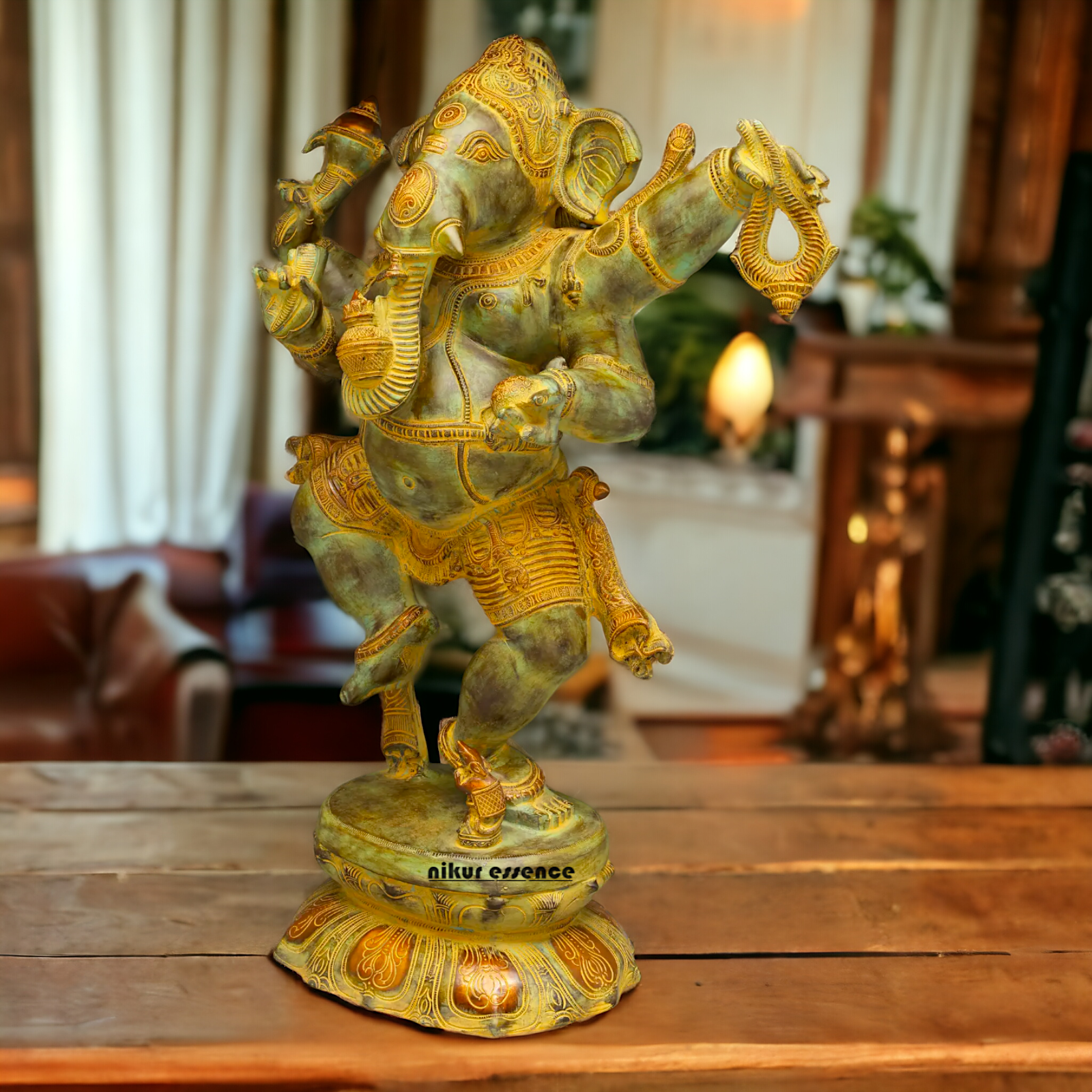 Ganesha Ganpati dancing Brass pital ki murti - 33 Inches