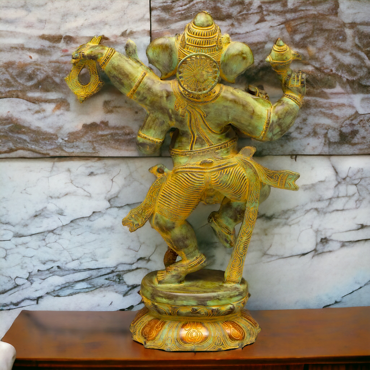 Ganesha Ganpati dancing Brass pital ki murti - 33 Inches