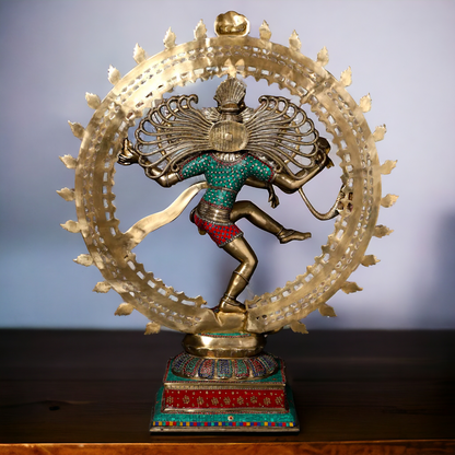 Big Nataraja Shiva dance Pital Brass Murti - 48 Inches