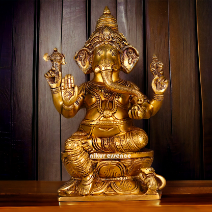 Ganesha Vinayaka brass statue - 12 inch