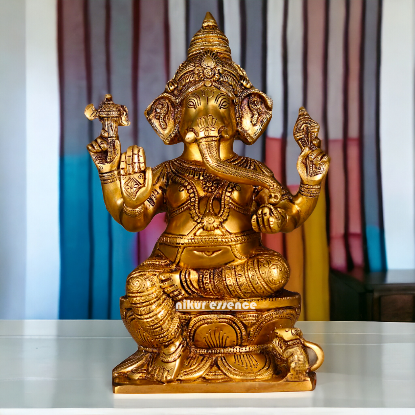 Ganesha Vinayaka brass statue - 12 inch