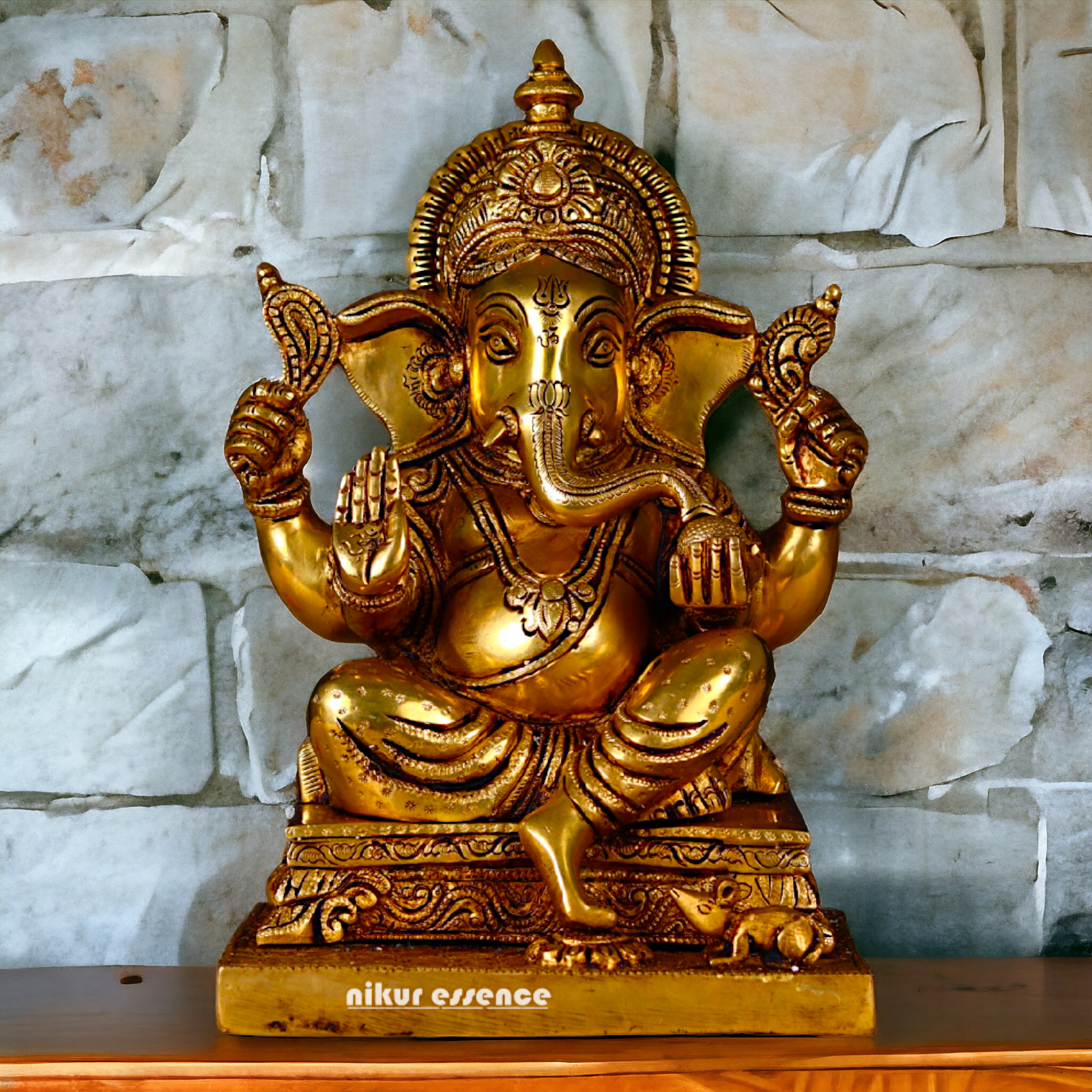 Pure Brass Ganesha Brass Murti - 12 inches