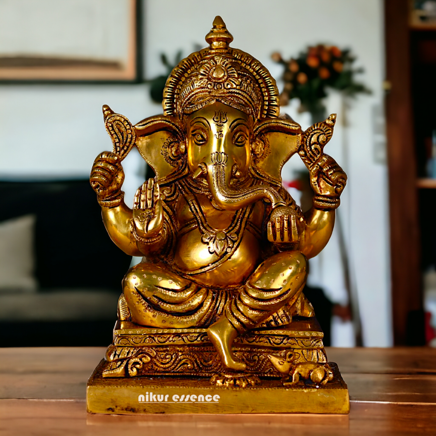 Pure Brass Ganesha Brass Murti - 12 inches