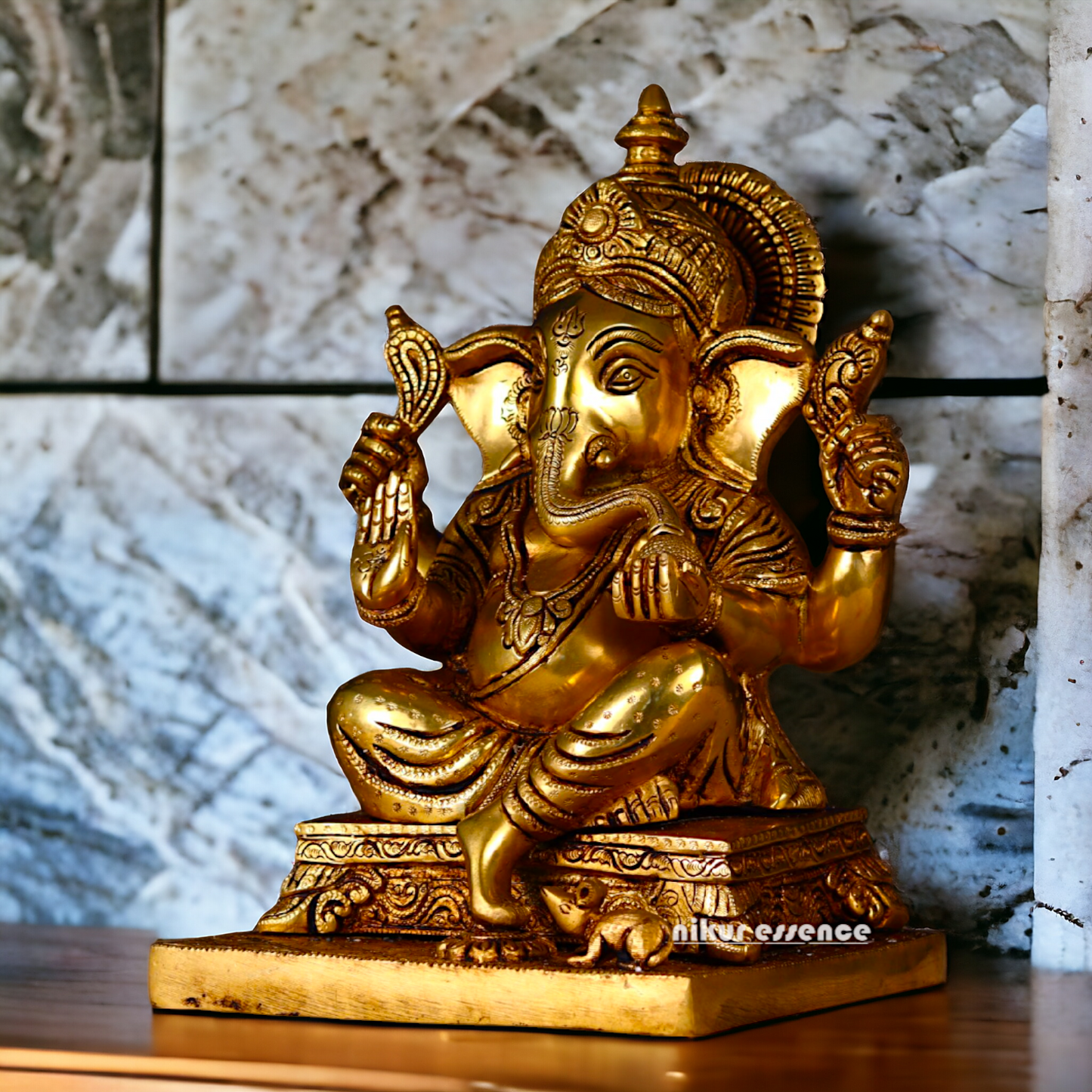 Pure Brass Ganesha Brass Murti - 12 inches