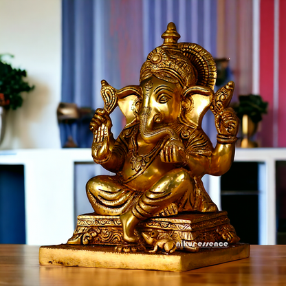 Pure Brass Ganesha Brass Murti - 12 inches