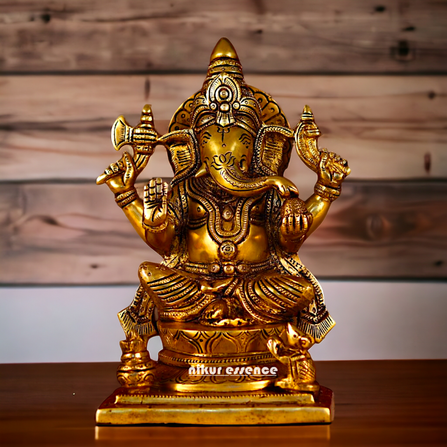 Brass Ganesha Vinayaka Pital murti - 8.5 inches