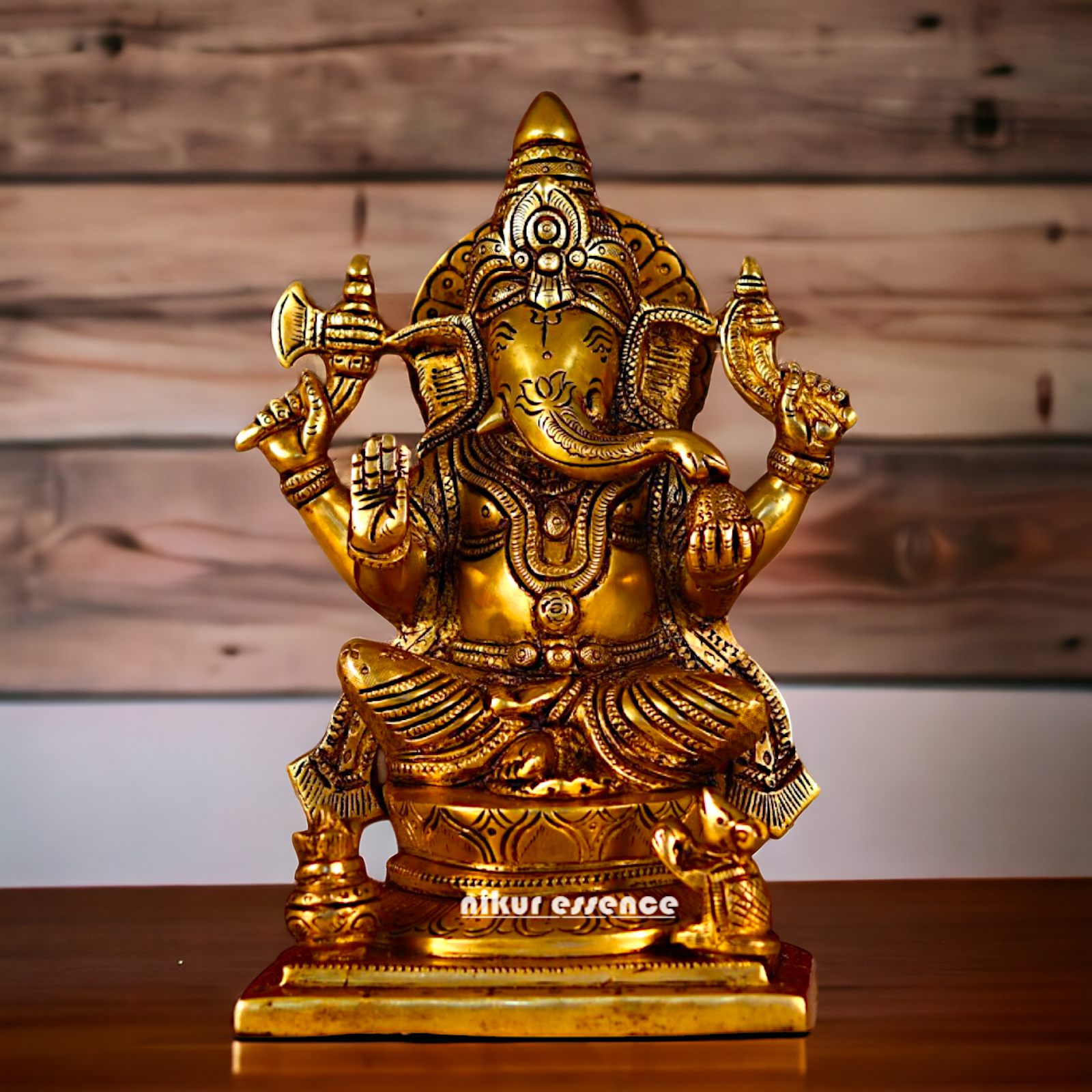 Brass Ganesha Vinayaka Pital murti - 8.5 inches