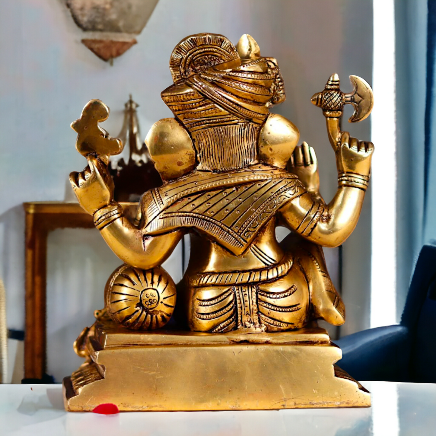 Pital Ganesha Pure Brass idol - 8 Inches