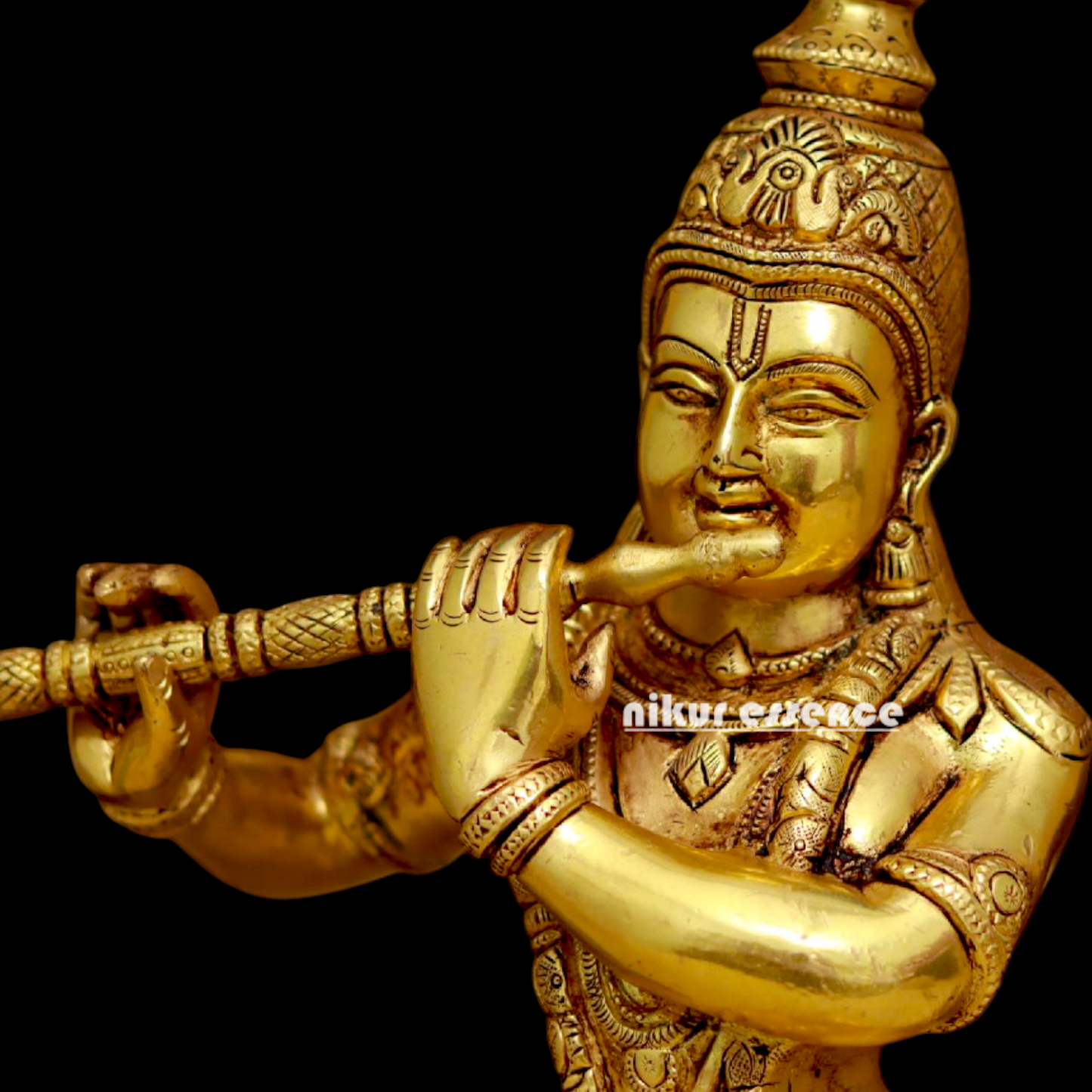 Big Krishna Playing Flute Brass idol - 19 Inches