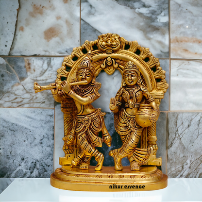 Radha Krishna Beautiful Brass Murti - 8.6 inches