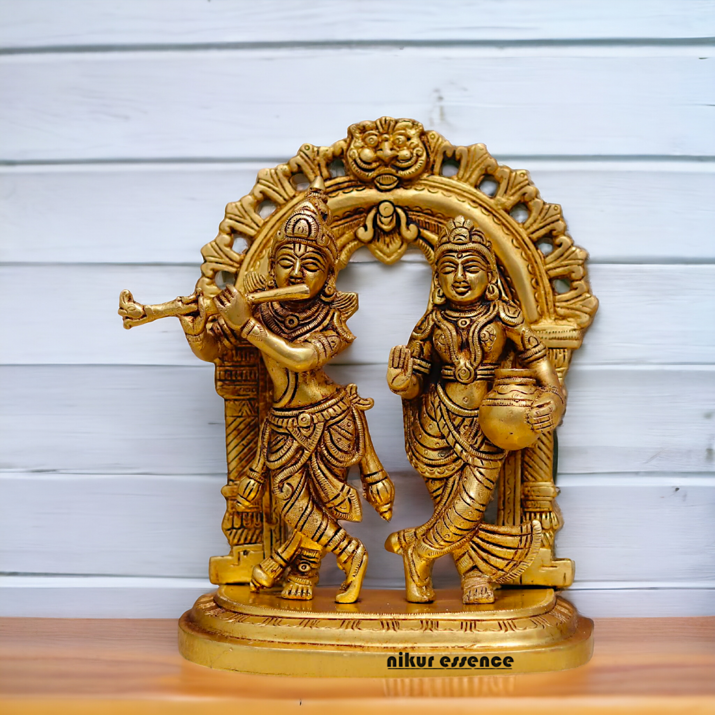 Radha Krishna Beautiful Brass Murti - 8.6 inches