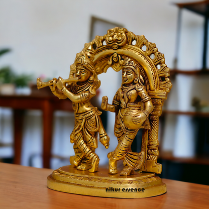 Radha Krishna Beautiful Brass Murti - 8.6 inches