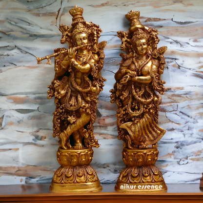 Radha Krishna couple Solid Brass idol - 27 inches