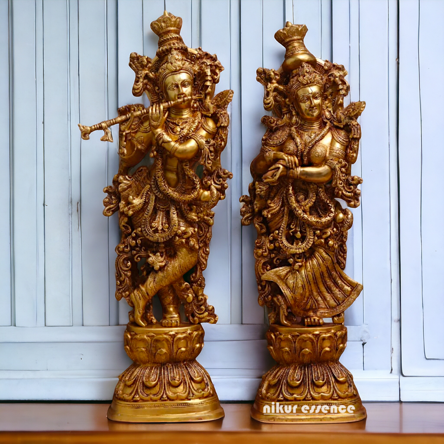 Radha Krishna couple Solid Brass idol - 27 inches