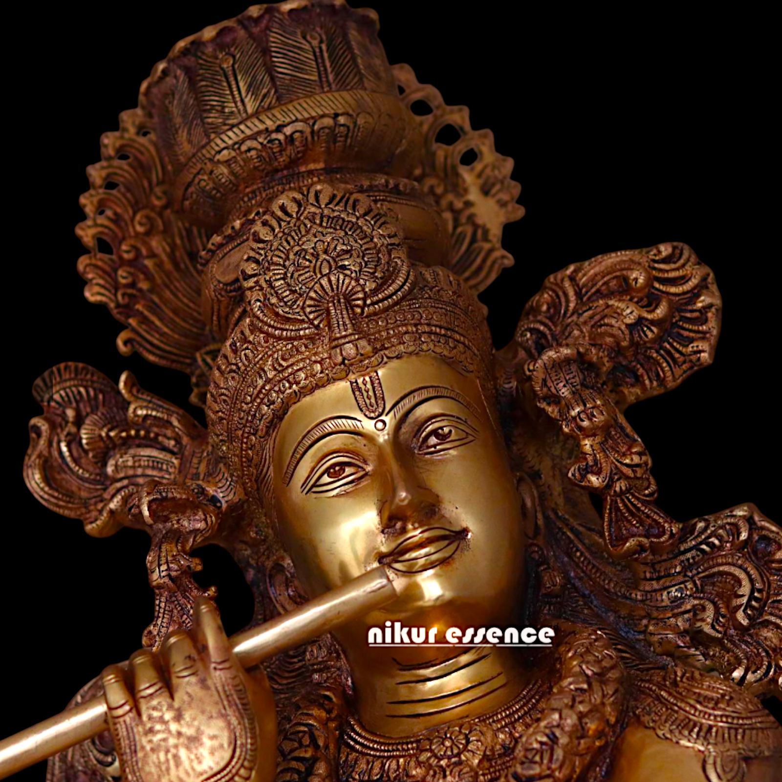 Pital Krishna Standing with Playing Flute Brass Big statue - 46 inches