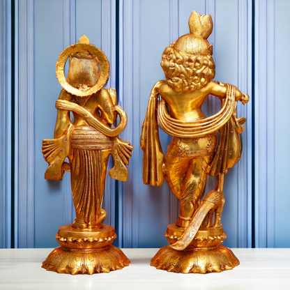 Solid Brass Radha Krishna couple idol - 27 inches