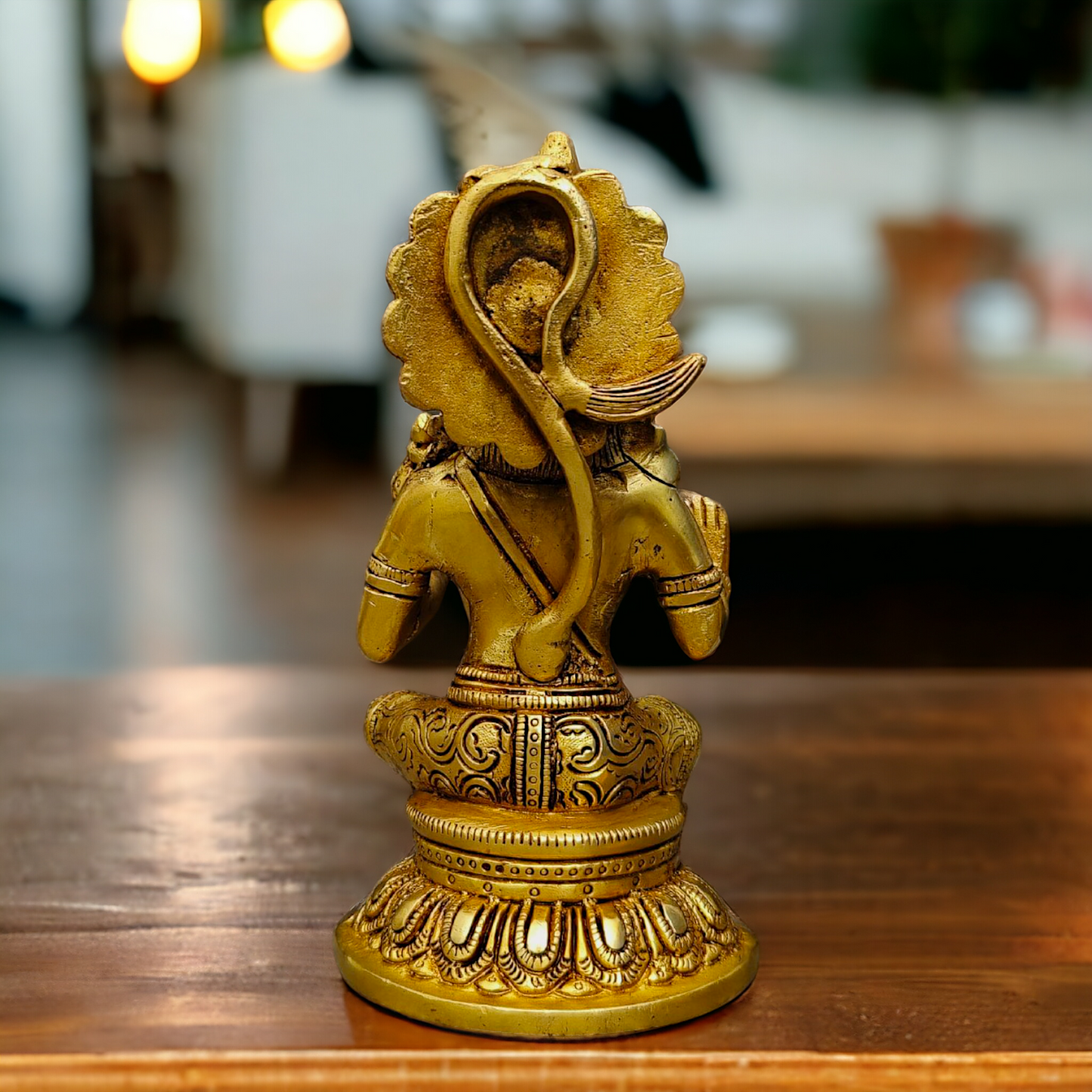 Superfine Brass Hanuman Sitting statue- 8 inches