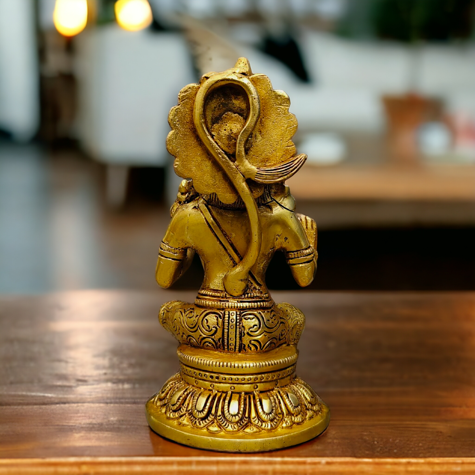 Superfine Brass Hanuman Sitting statue- 8 inches