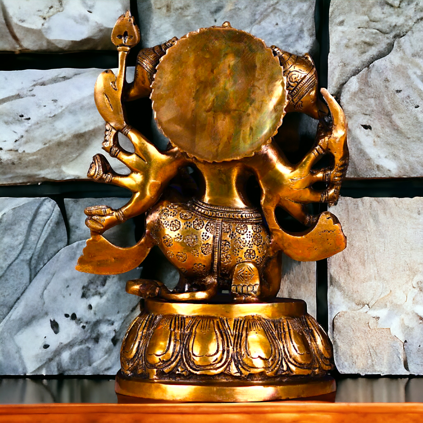 Big Hanuman Panchmukhi Sitting Brass idol - 12.2 inches Nikuressence