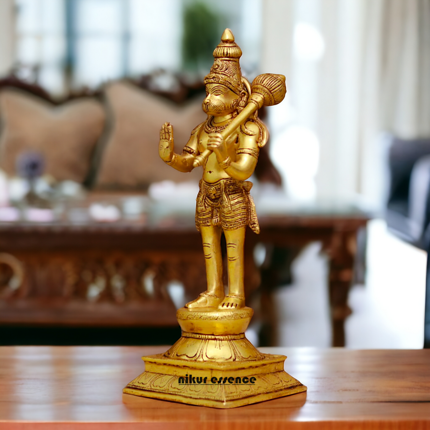 Superfine Brass Hanuman ji Bajrangbali Standing with Gada idol - 16 Inches