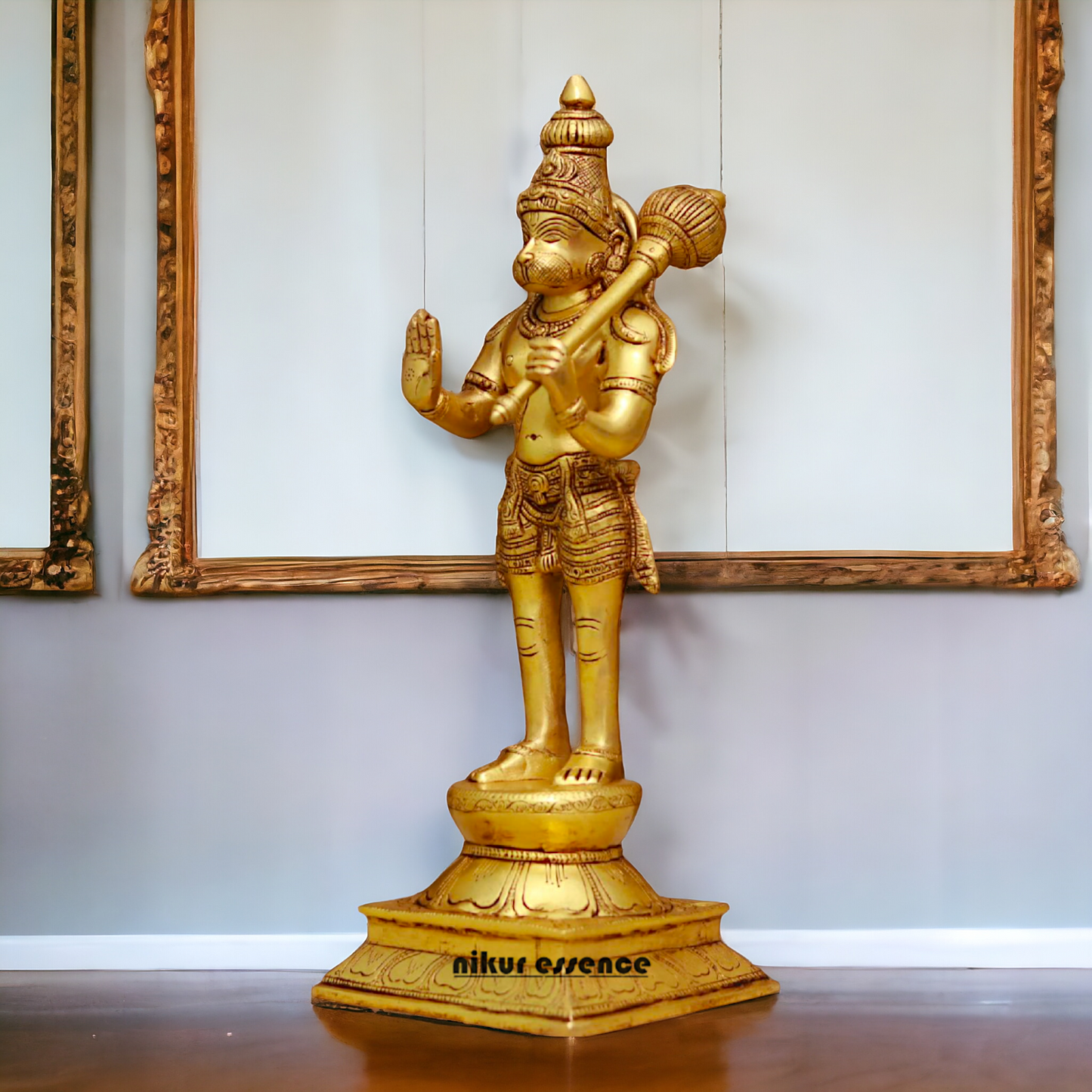 Superfine Brass Hanuman ji Bajrangbali Standing with Gada idol - 16 Inches