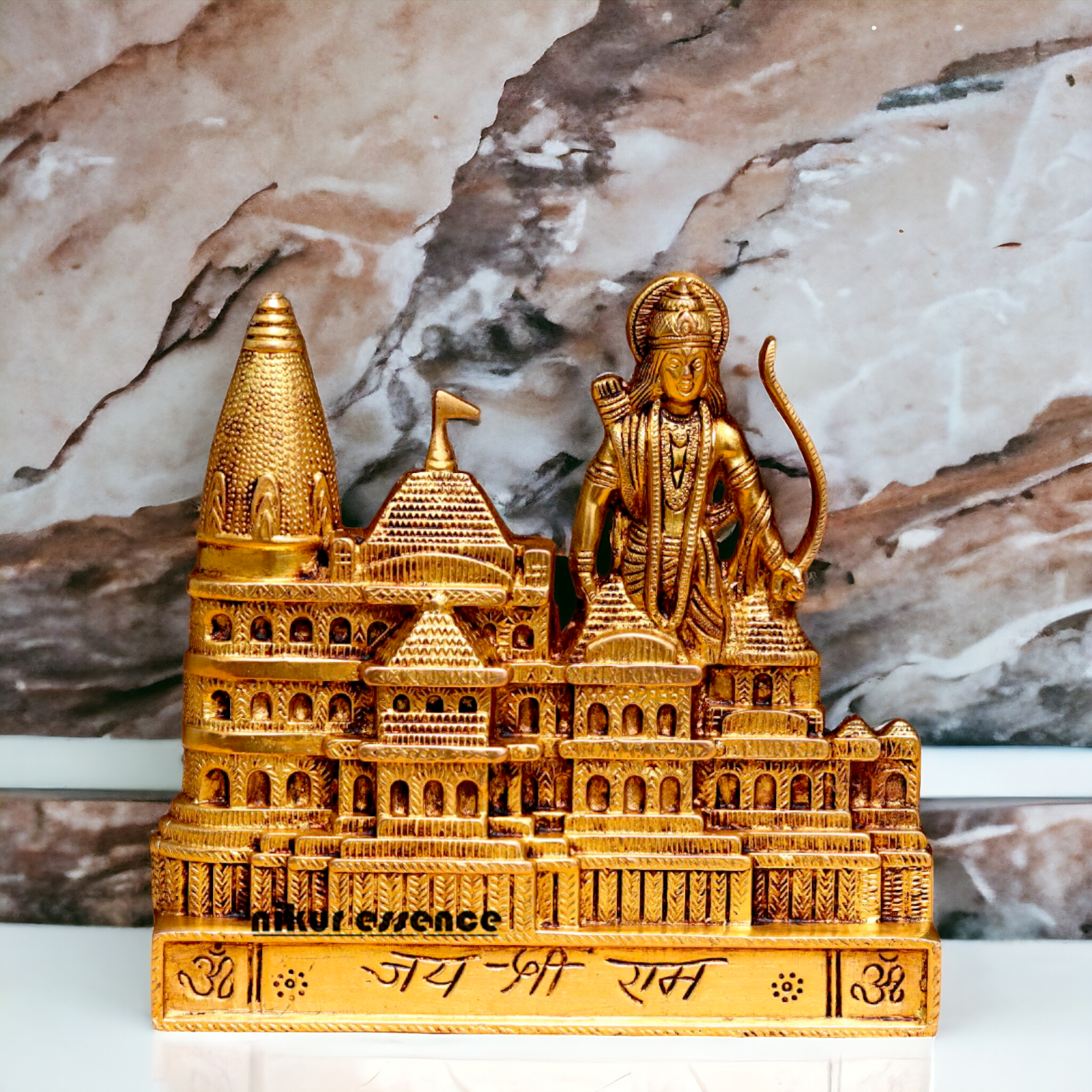 Ram Mandir with Ram Brass idol - 8.3 Inches