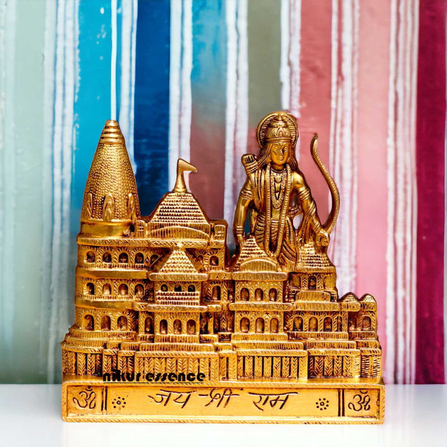 Ram Mandir with Ram Brass idol - 8.3 Inches