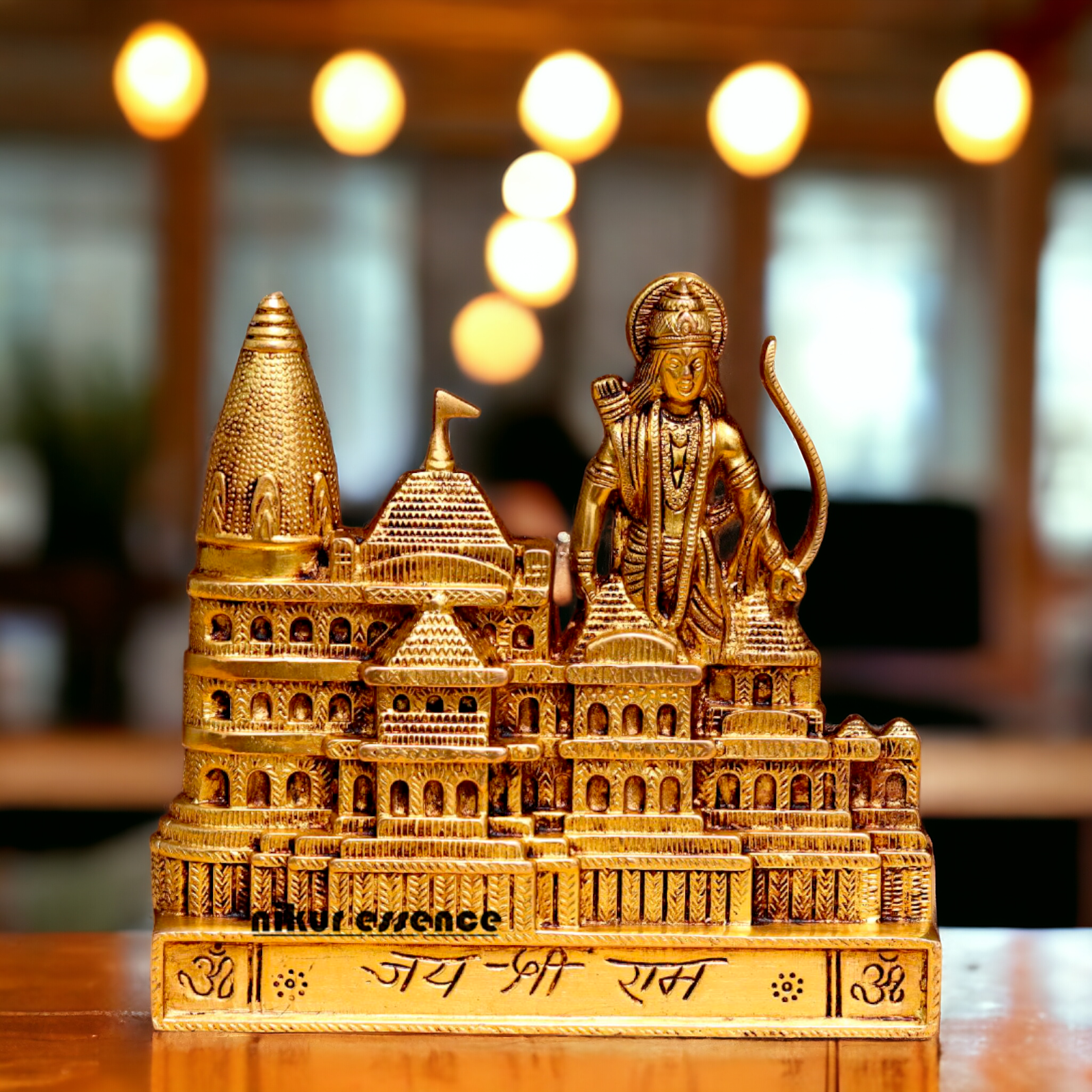 Ram Mandir with Ram Brass idol - 8.3 Inches