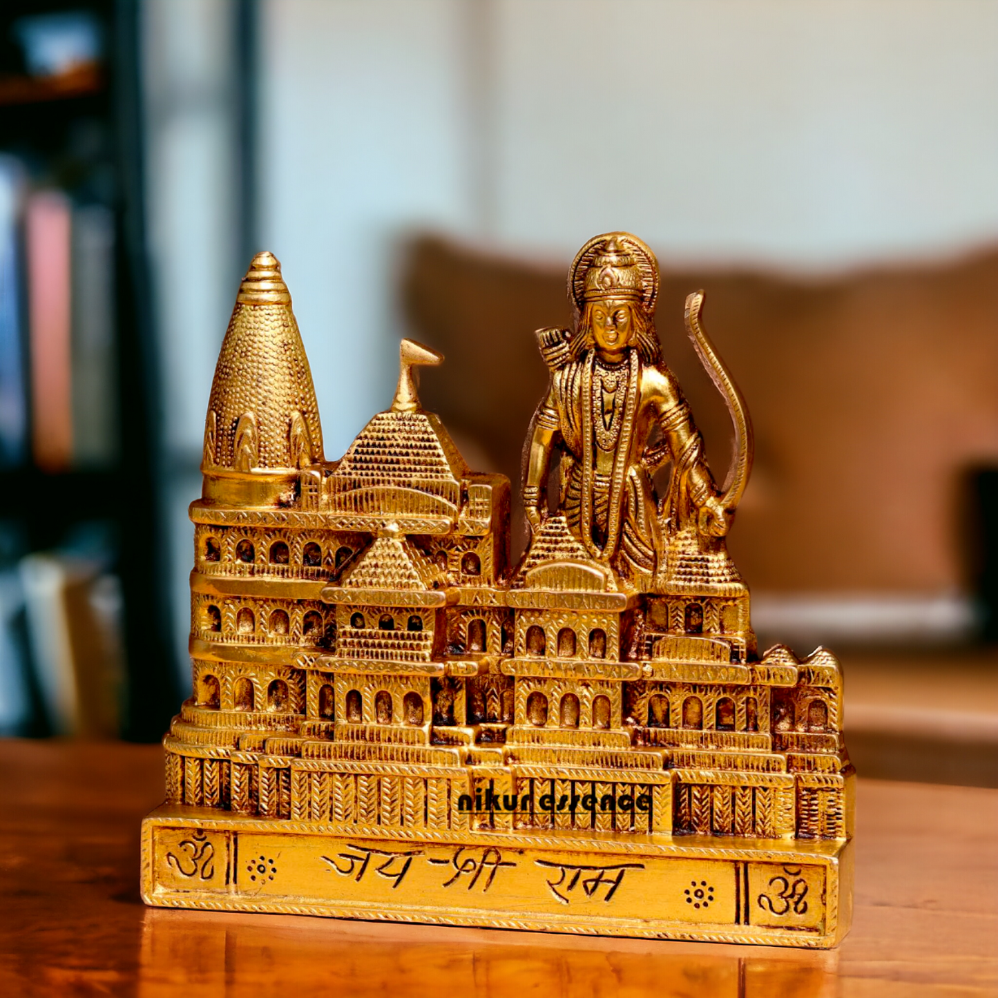 Ram Mandir with Ram Brass idol - 8.3 Inches