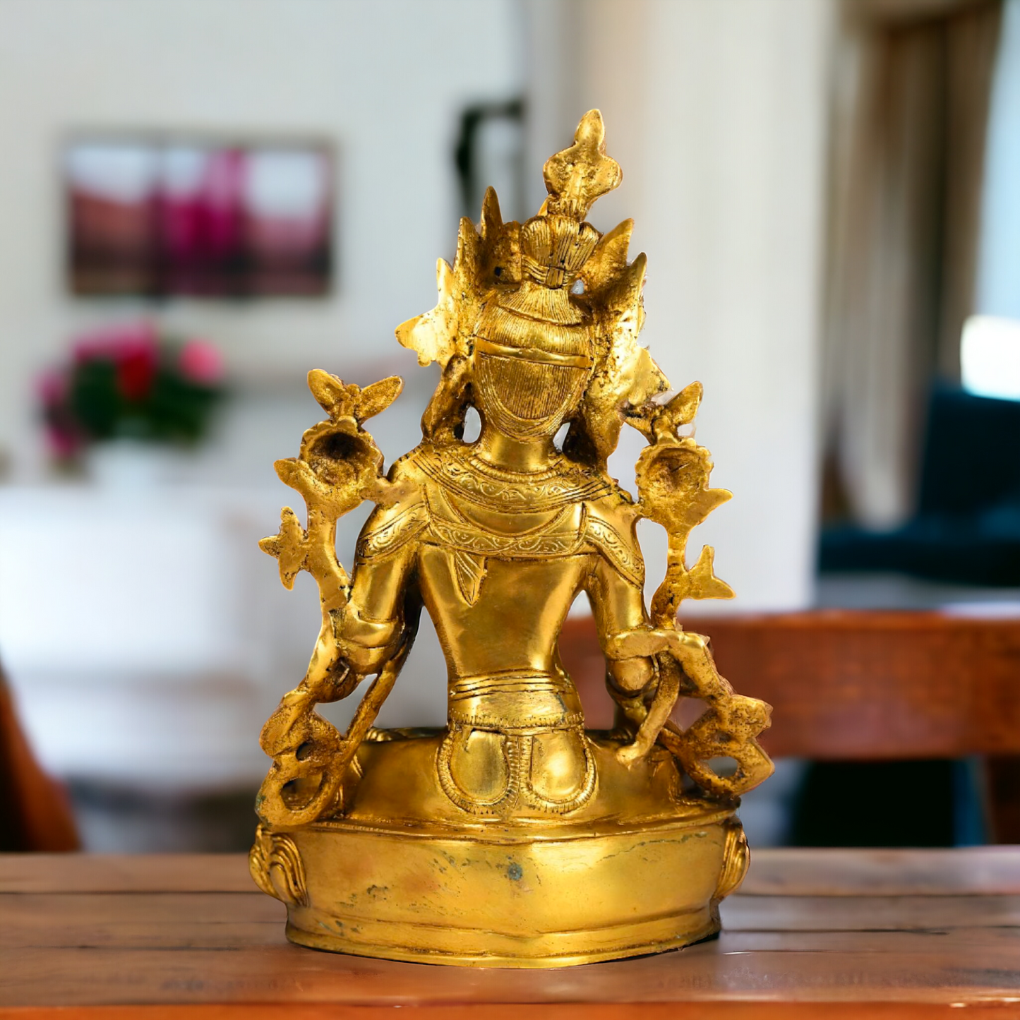 Pital Tara Buddha Sitting Brass idol - 12.5 Inches