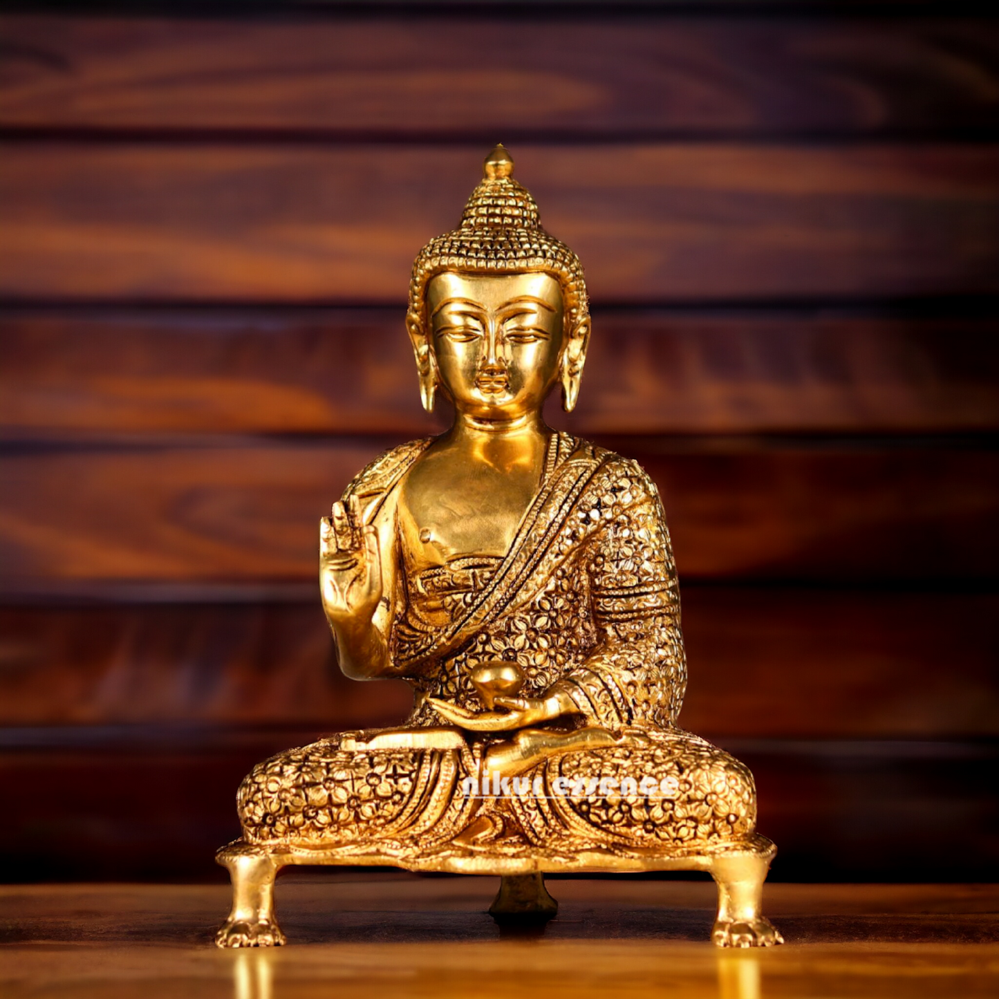 Pital Buddha Sitting with meditation Brass idol - 9 Inches