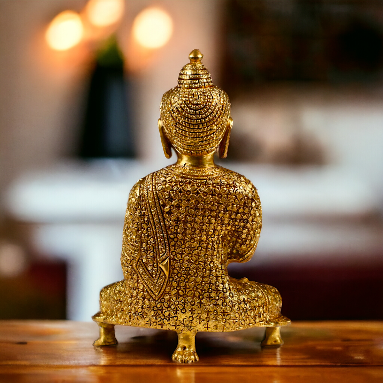 Pital Buddha Sitting with meditation Brass idol - 9 Inches