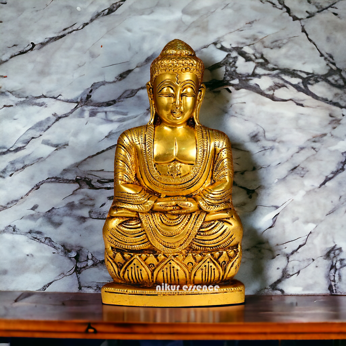 Pure Brass Buddha idol - 8 inches