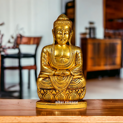 Pure Brass Buddha idol - 8 inches