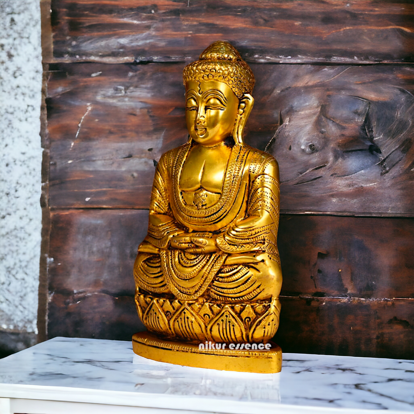 Pure Brass Buddha idol - 8 inches