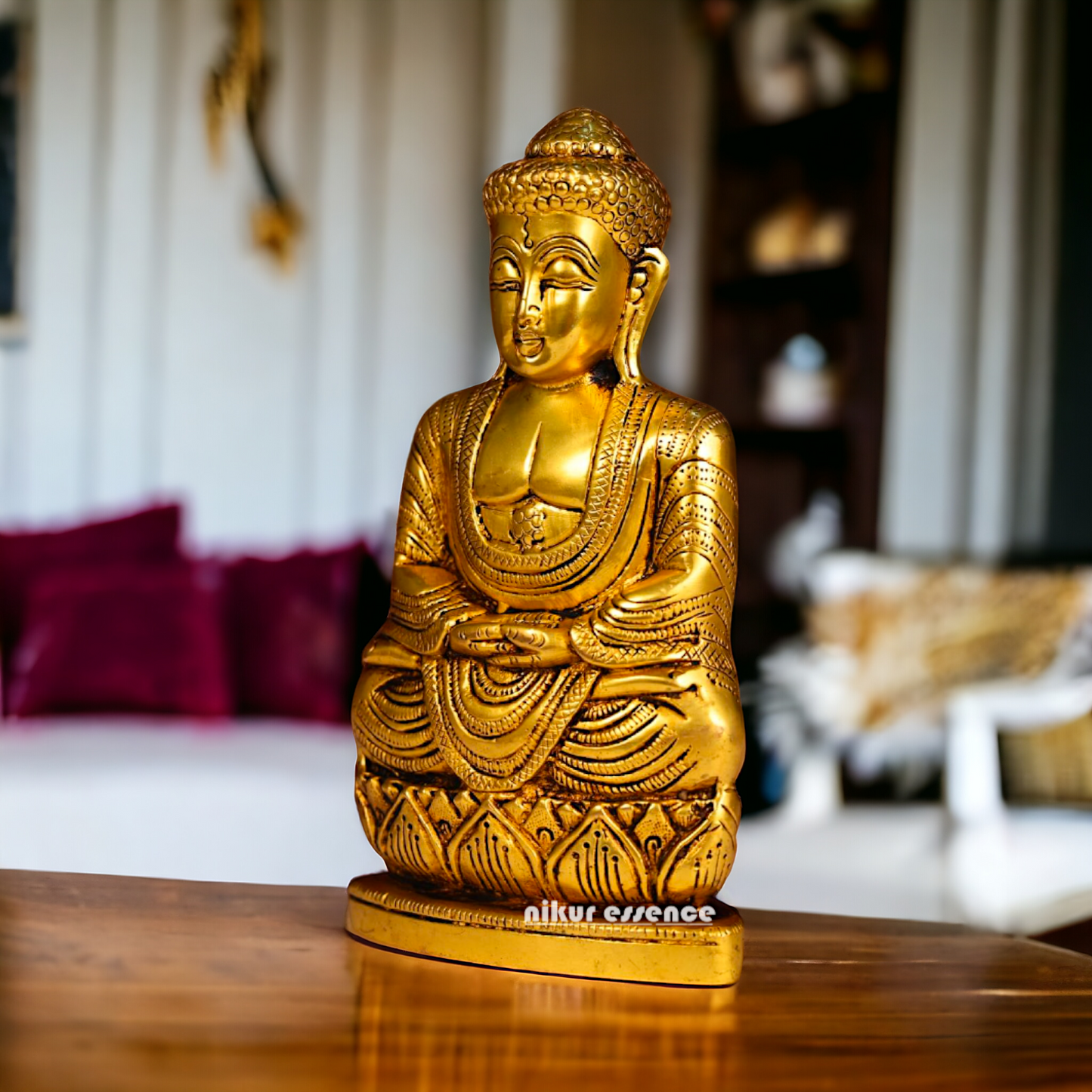 Pure Brass Buddha idol - 8 inches