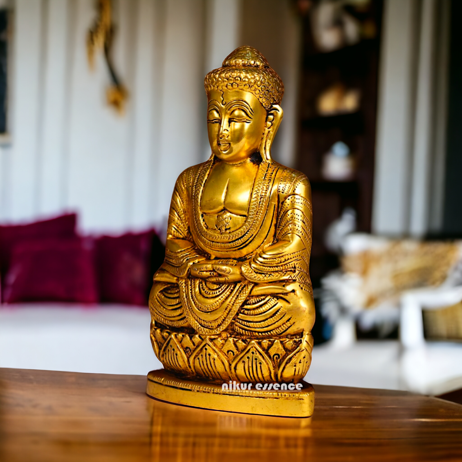 Pure Brass Buddha idol - 8 inches