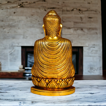 Pure Brass Buddha idol - 8 inches