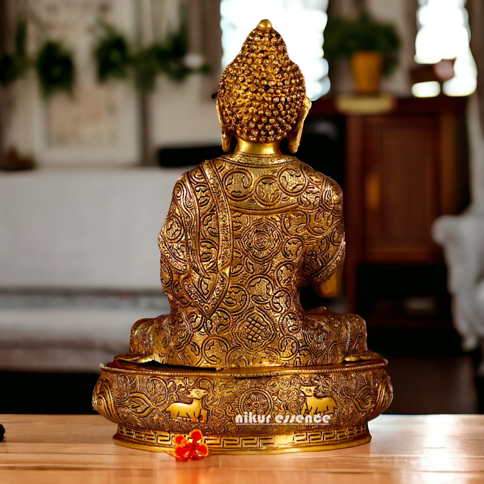 Large Buddha Sitting Brass idol - 16.5 inches