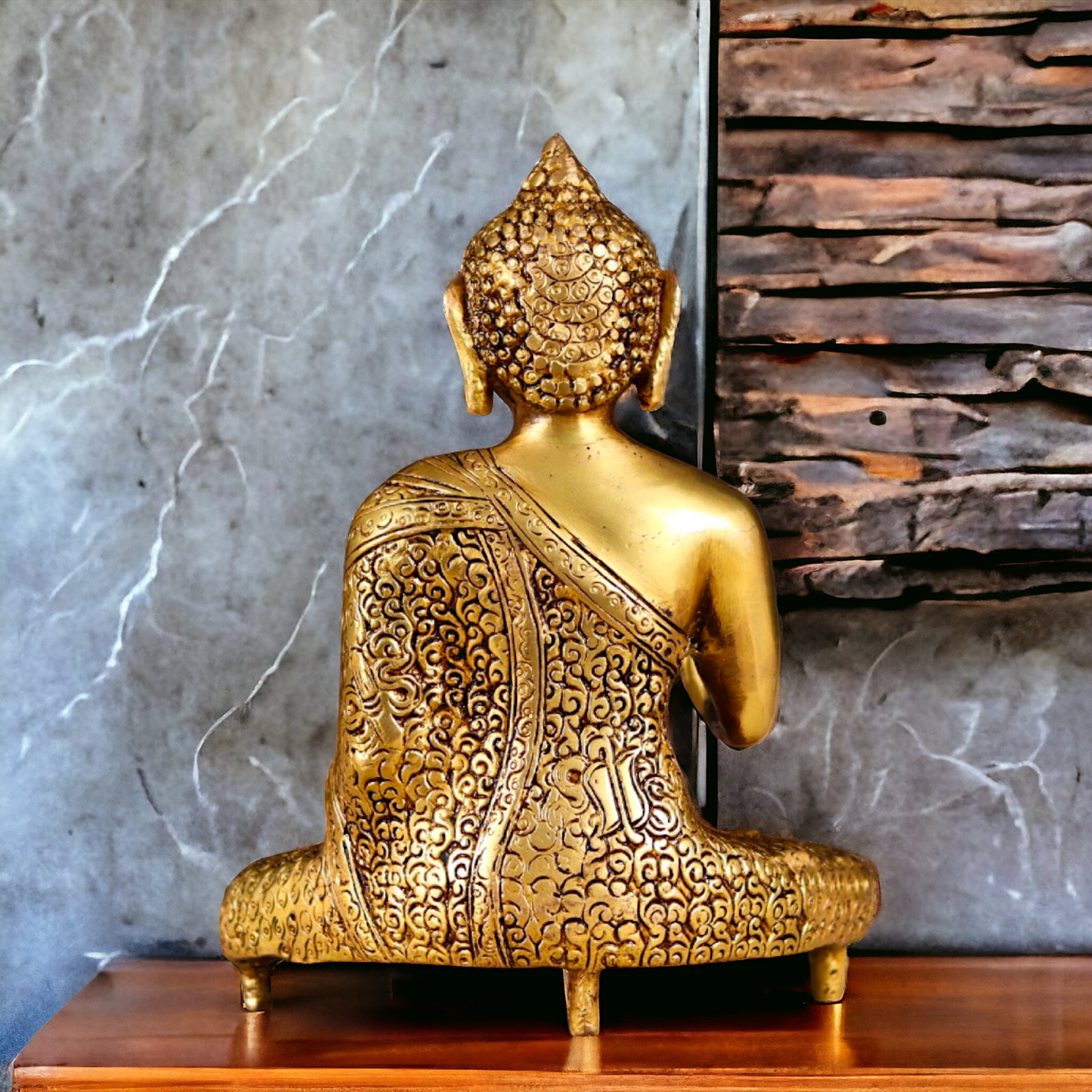 Pure Brass Buddha Sitting with meditation statue - 8.5 inches