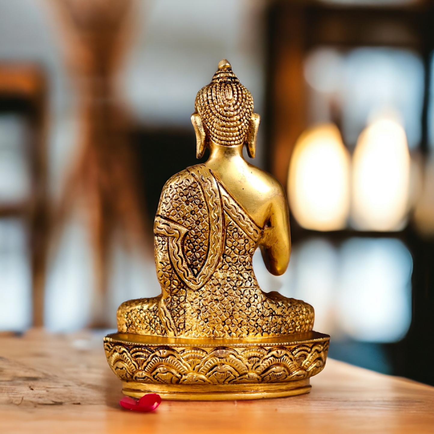 Superfine Brass Buddha Sitting statue - 8 inches