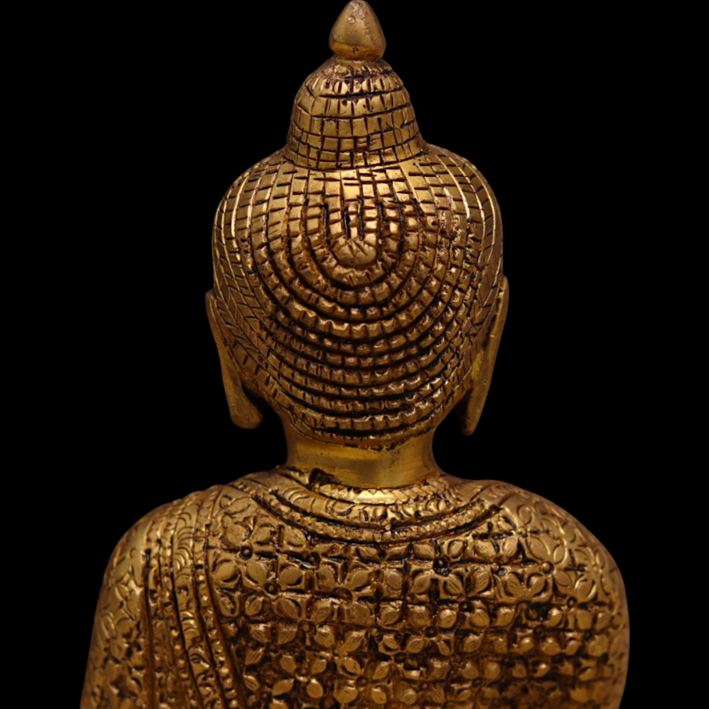 Solid Brass Buddha Sitting meditation idol - 9.5 inches