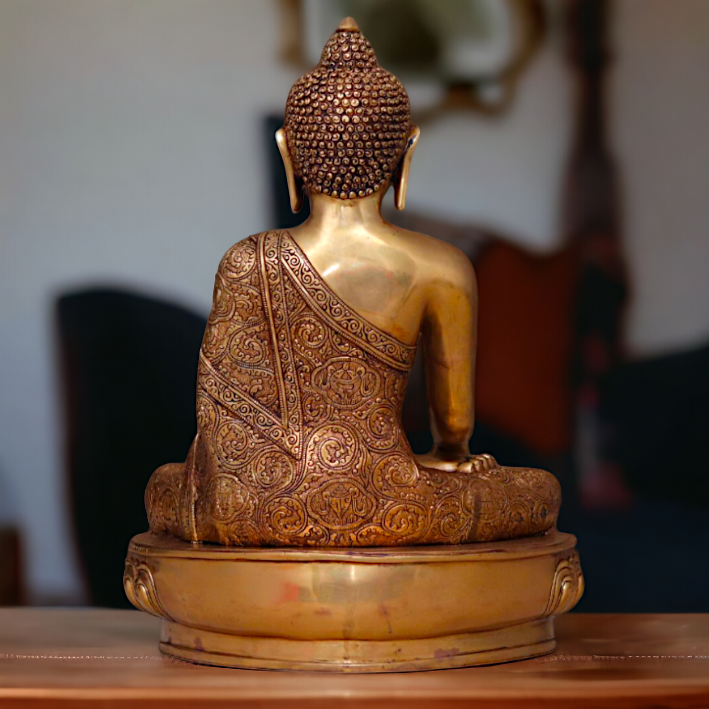 Antique Brass Buddha with Meditation statue - 23 inches